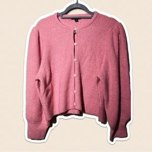 j.crew marino wool pink cardigan